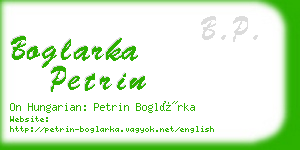 boglarka petrin business card